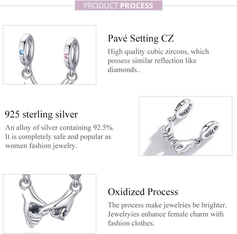 VOROCO Store 925 Sterling Silver Love Heart Charm for Charm Bracelet, Christmas Mother's Day Birthday Perfect Jewelry Gifts for Mom Grandma Daughter Friend Sister - Image 5